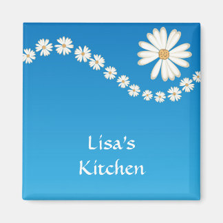 Blå och Daisy Magnet