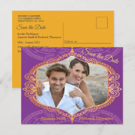 Blå och/eller violett med Guld Mandalas Announc Meddelande Vykort