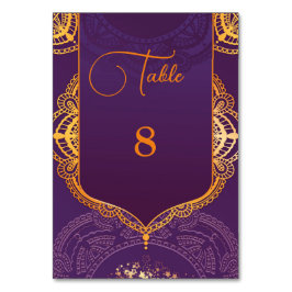 Blå och/eller violett med Guld Mandalas Bordsnummer