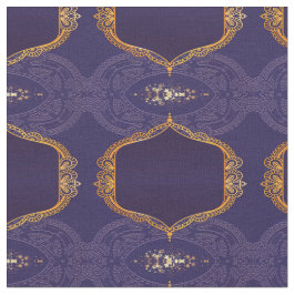 Blå och/eller violett med Guld Mandalas Tyg