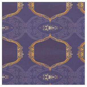 Blå och/eller violett med Guld Mandalas Tyg