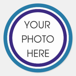 Blå- och flottmallsmärken runt klistermärke