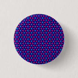 Blå och Fuchsia Mönster Pin Button Knapp