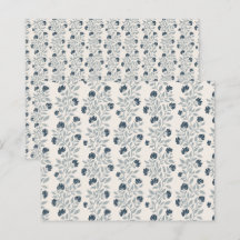 Blå och grå blommig mönster Scrapbookpapper