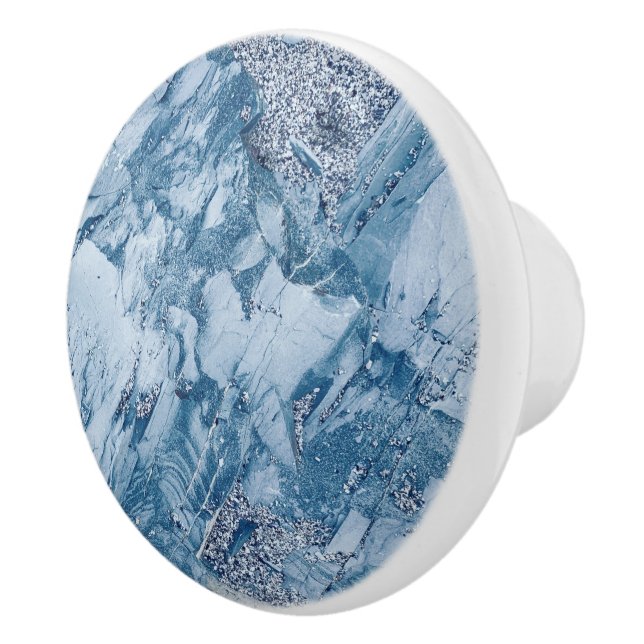 Blå och grå marmor  knopp (Höger)