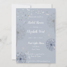 Blå och grå maskros puffar bröllopsdusch