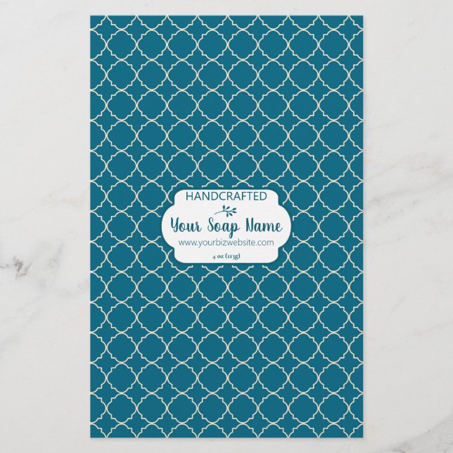 Blå och grädda Katrefoliedesign - Papper (Framsida)