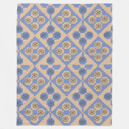 Blå och grädde Mönster Fleecefilt