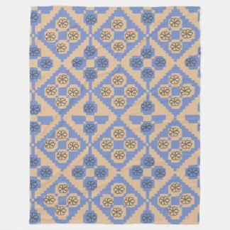 Blå och grädde Mönster Fleecefilt