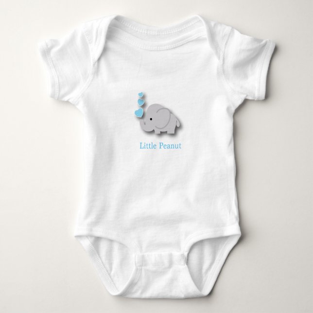 Blå och Grått Baby Elephant 🐘 - Little Peanut T Shirt (Framsida)
