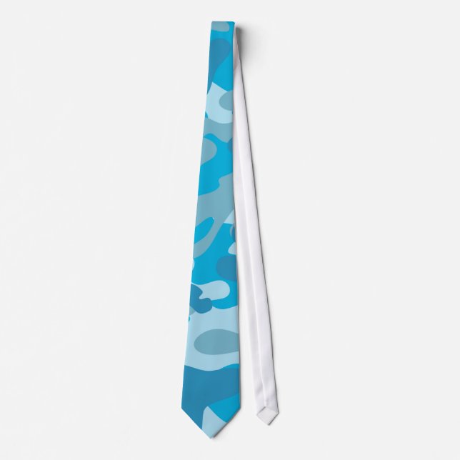Blå och Grått Camo Design Slips (Framsida)