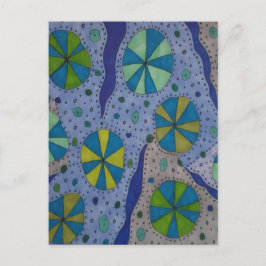 Blå och Grått Cosmic-Abstrakt Vykort