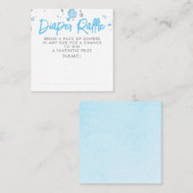 Blå och Grått Diaper Raffle Baby Shower Biljett