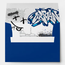 Blå och grått graffiti-kuvert