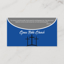 Blå och Grått Kor Pastor eller Deacon Church Visitkort