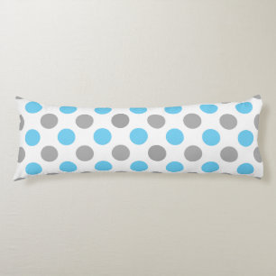 Blå och grått polka dots mönster kroppskudde