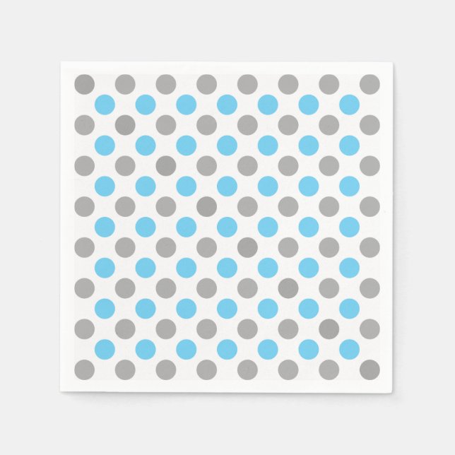 Blå och grått polka dots mönster pappersservett (Framsidan)