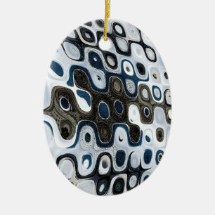 Blå och Grått Ripples Ornament