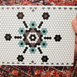 Blå och Grått Snöflake Tile Blank Helgdag Kort