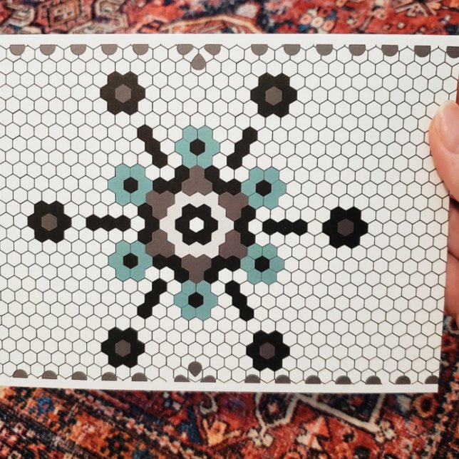Blå och Grått Snöflake Tile Blank Helgdag Kort (Skapare uppladdad)