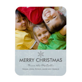 Blå och Grått Snowflake-Helgdag Magnet