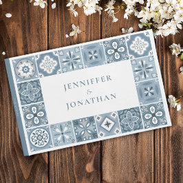 Blå och grått spanska plattor gästböcker