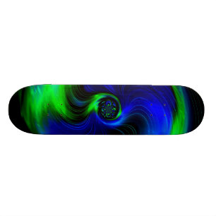 Blå och grön galax skateboard bräda 21,5 cm