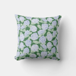 Blå och grön Hydrangea Blommor Kudde