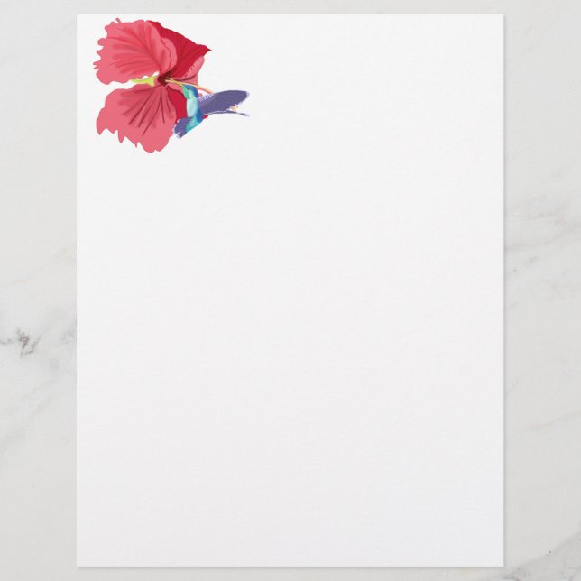 Blå och grön kolibri brevhuvud (Framsida)