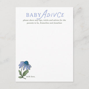 Blå och grön landsbygd blommig baby shower-råd OSA kort