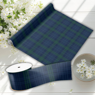Blå och grön rutig Preppy Posh Chic Presentpapper