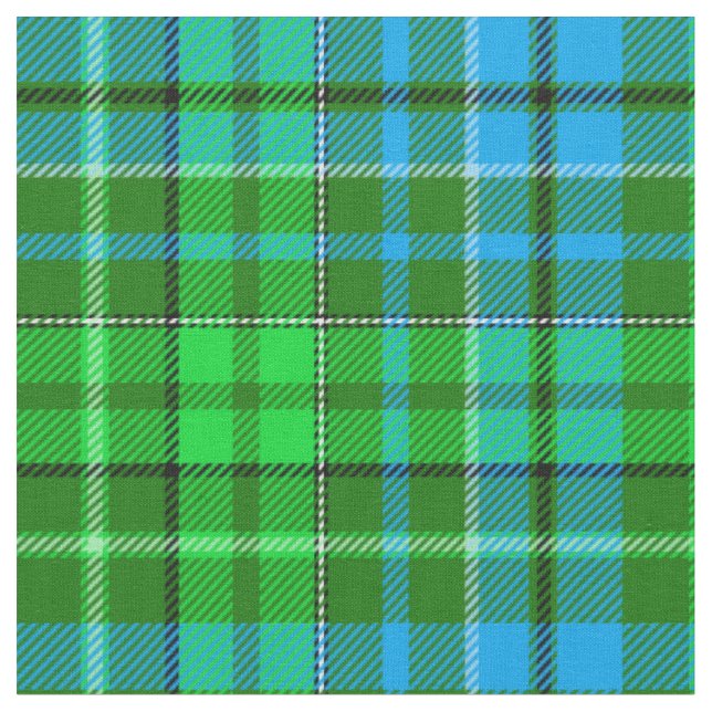 Blå och grön rutig tartan grön tyg (Närbild)