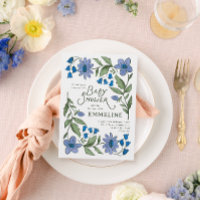 Blå och grön sömn landet blomster baby shower