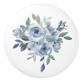 Blå och gröna blommor möbler knopp