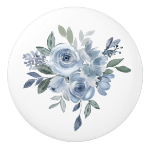 Blå och gröna blommor möbler knopp