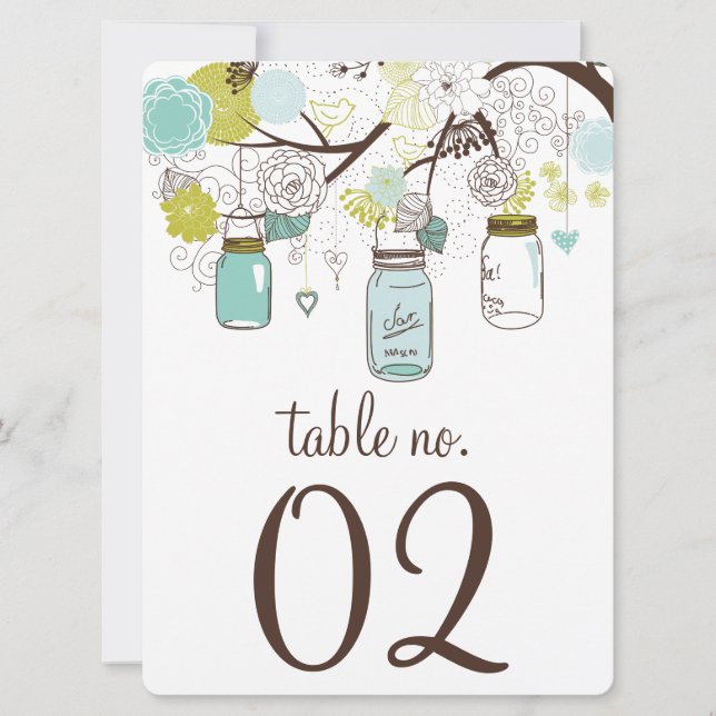 Blå och gröna murarskål Bordskort (Framsida)