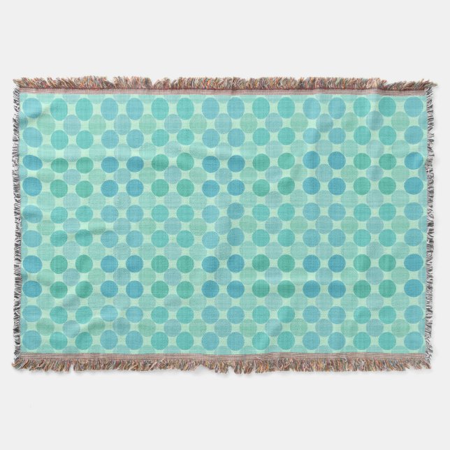 blå och gröna texturerade prickar filt (Framsidan)