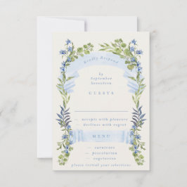 blå och grönska vår elegant bröllop OSA kort