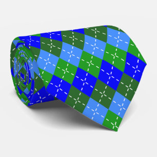 Blå och Grönt Argyle Manar Mode Slips