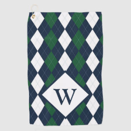 Blå och Grönt Argyle Monogrammed