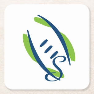 Blå och Grönt Artistic Football Underlägg-6 PK Underlägg Papper Kvadrat