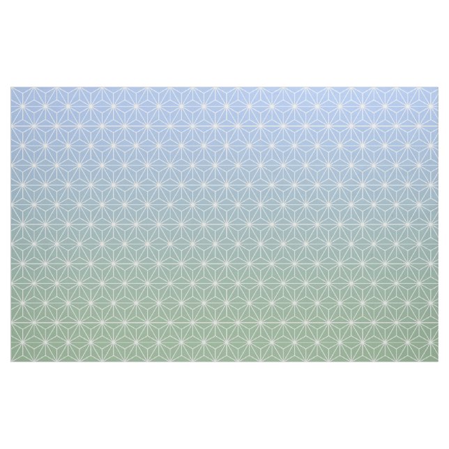 Blå och Grönt Asanoha (småsäl) Tyg (Fat Quarter)