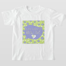 Blå och Grönt Blommigt Kindness Youth T-Shirt