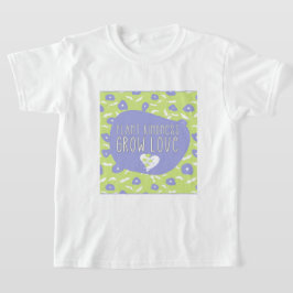 Blå och Grönt Blommigt Kindness Youth T-Shirt