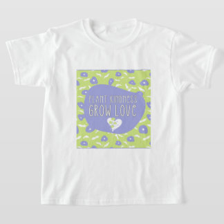 Blå och Grönt Blommigt Kindness Youth T-Shirt