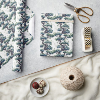 Blå och Grönt Bonsai - Presentpapper