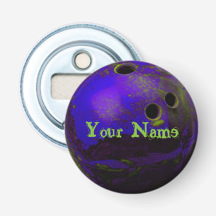 Blå och Grönt Bowling Ball Flasköppnare