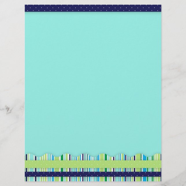 Blå och Grönt Candy Stripe Letterhead (Framsida)