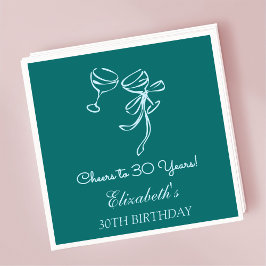 Blå och Grönt Cheers till 30 års födelsedyckor Pappersservett