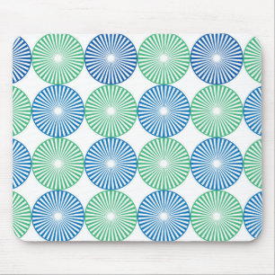 Blå och grönt, cirkelformad design musmatta